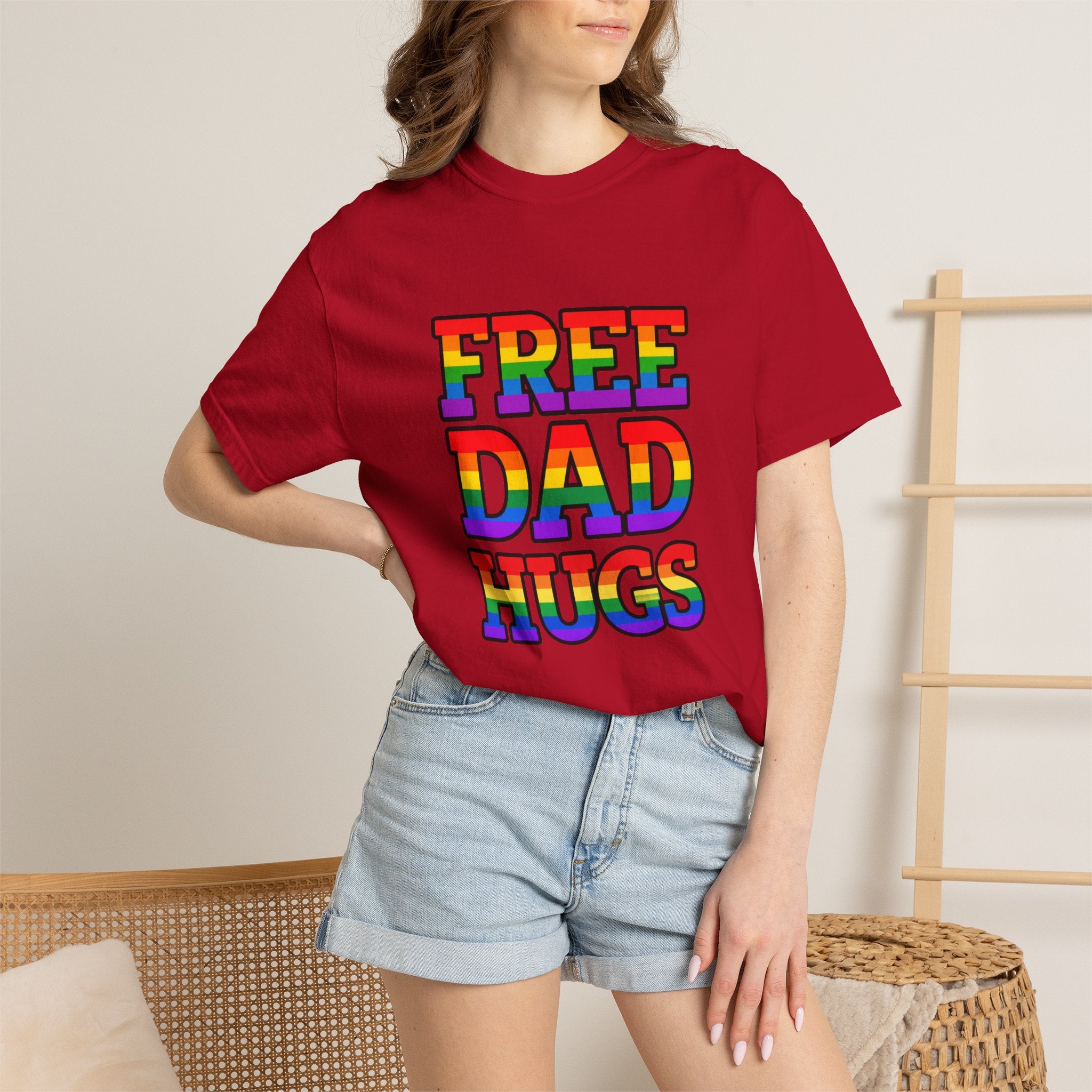 Free Dad Hugs Rainbow Pride Comfort Colors T-Shirt