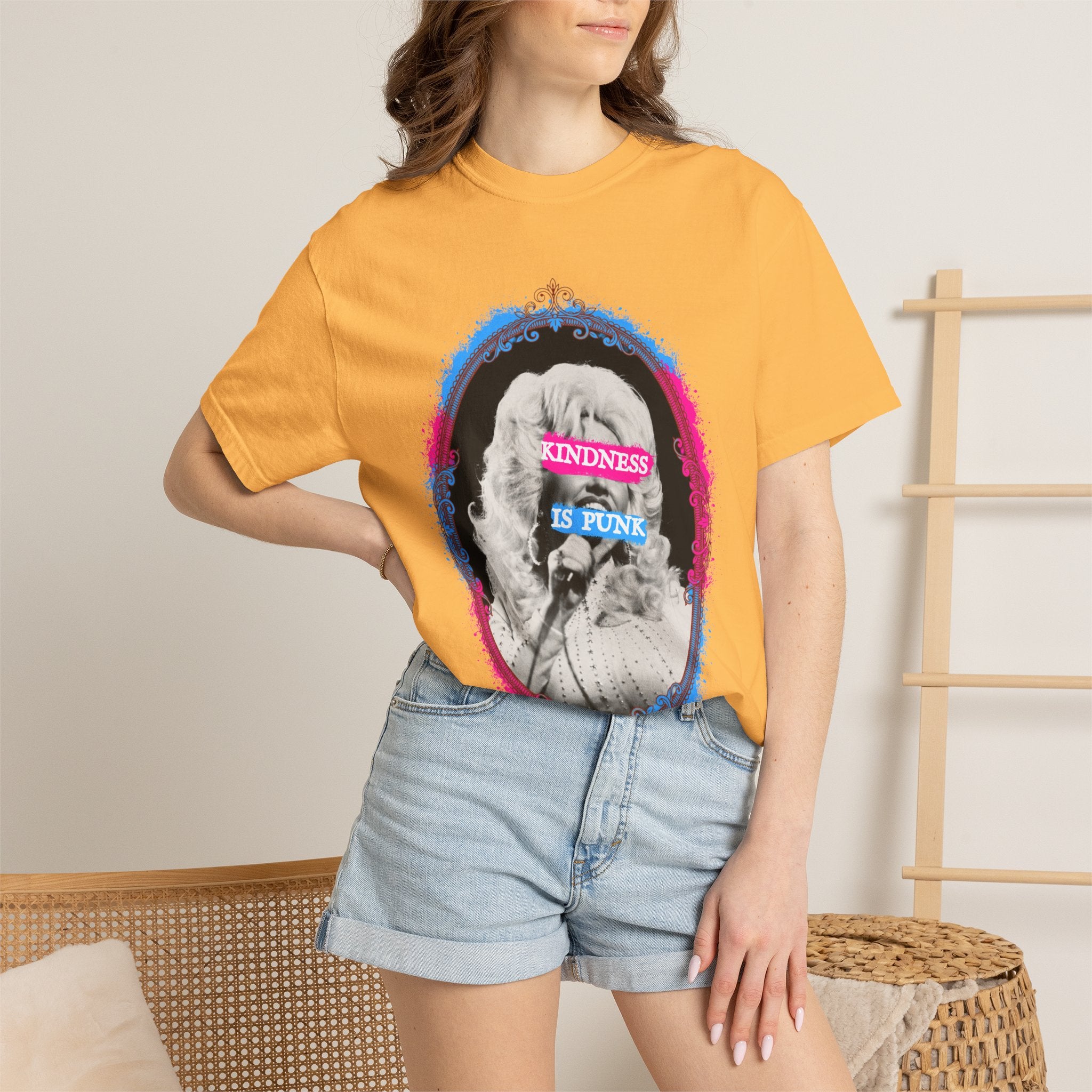 Kindness Is Punk Dolly Comfort Colors T-ShirtT-Shirt — Retro Punk Graphic Tee