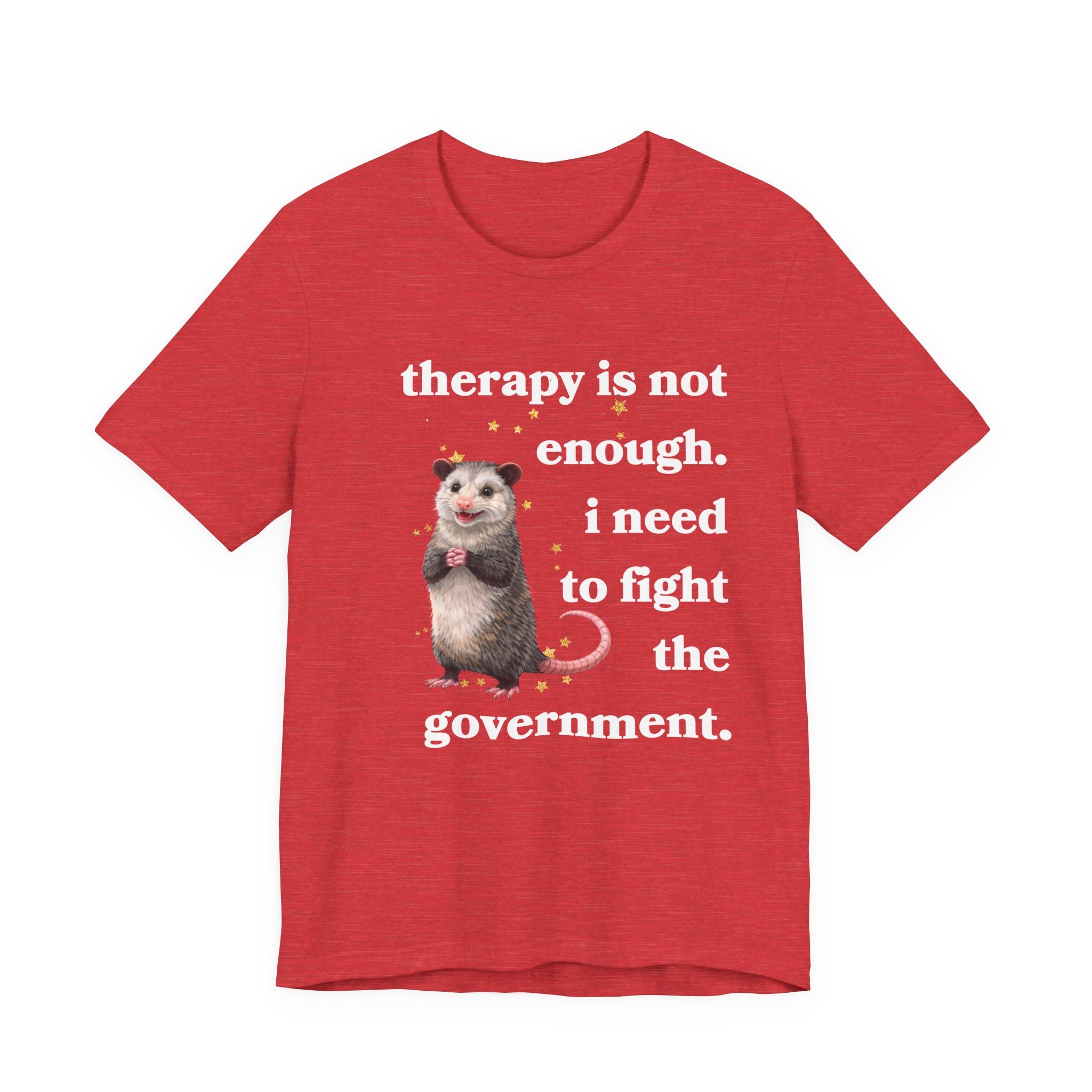 therapy is not enough. i need to fight the government Bella + Canvas T-shirt