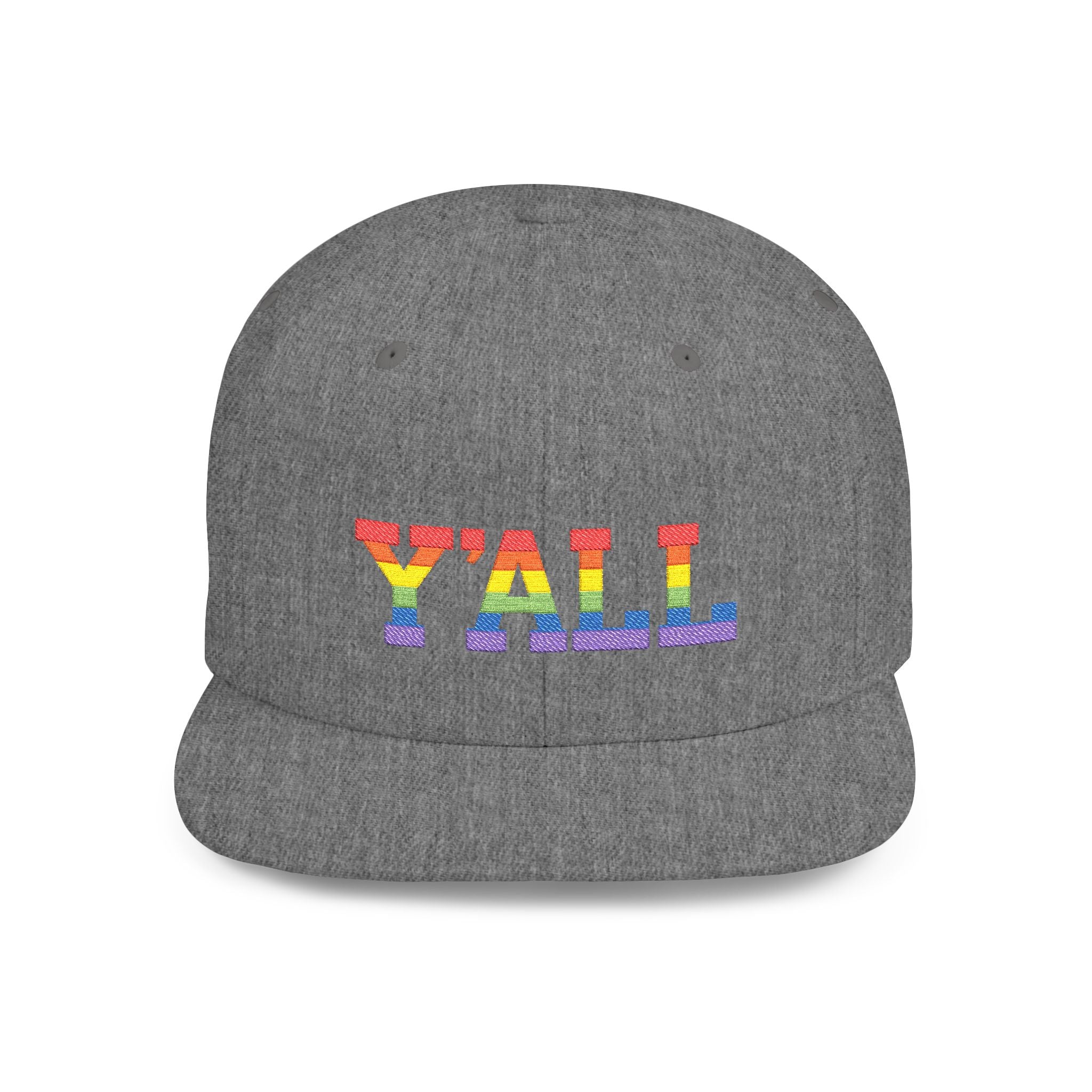Rainbow "Y'ALL" Pride Flat Bill Snapback Hat