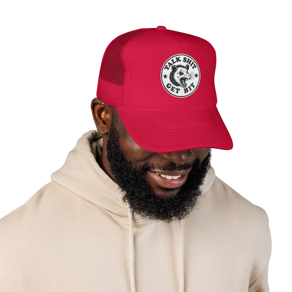 Talk Shit Get Bit Embroidered Patch Trucker Hat
