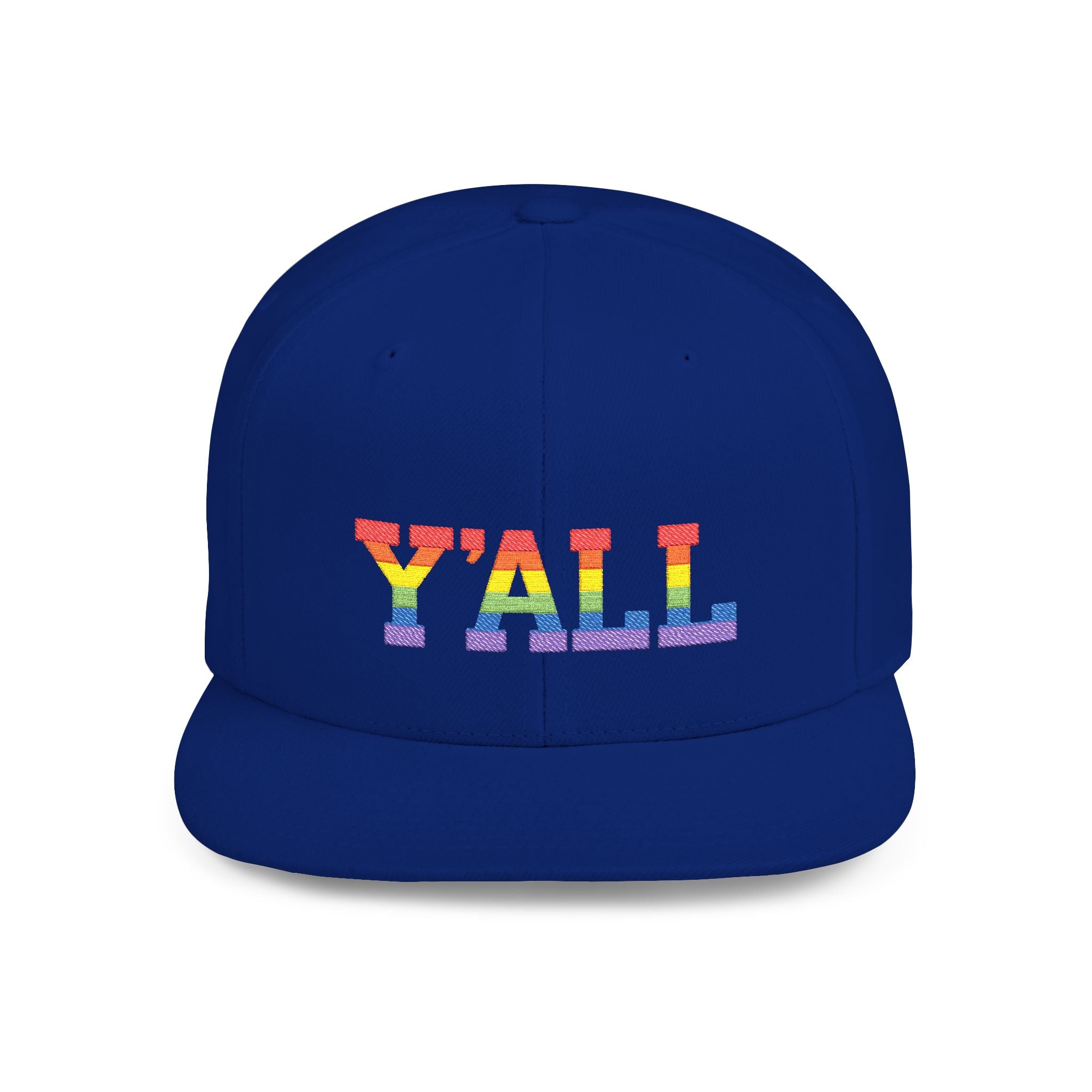 Rainbow "Y'ALL" Pride Flat Bill Snapback Hat