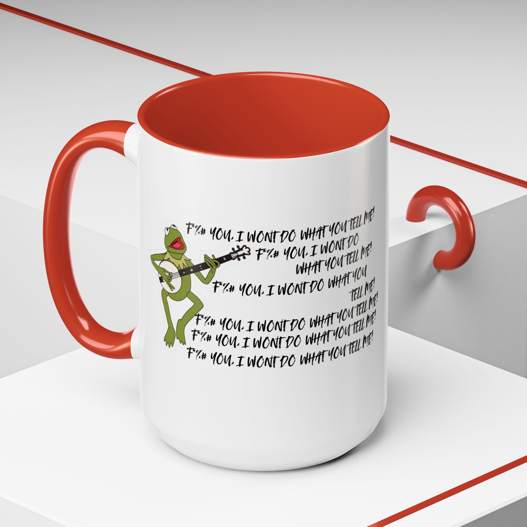 Kermit Sings RATM Killing In The Name Coffee Mug - Perfect for Music Lovers, Unique Gift, Coffee Lover,