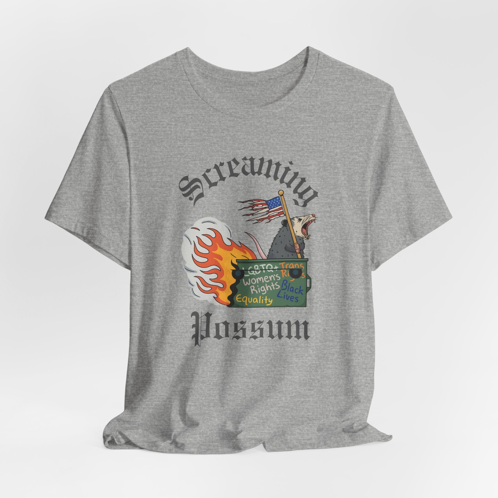 DEI Ride or Die - Screaming Possum Dumpster Fire Ride T-Shirt