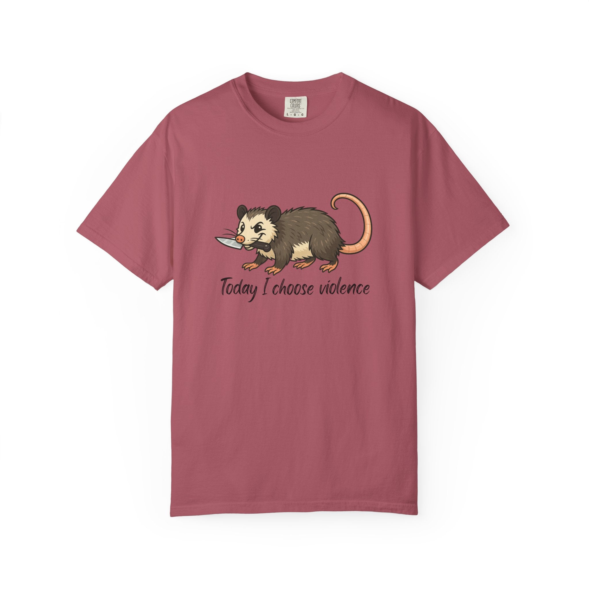 Possum Graphic Tee - "Today I Choose Violence" Funny Wildlife T-Shirt