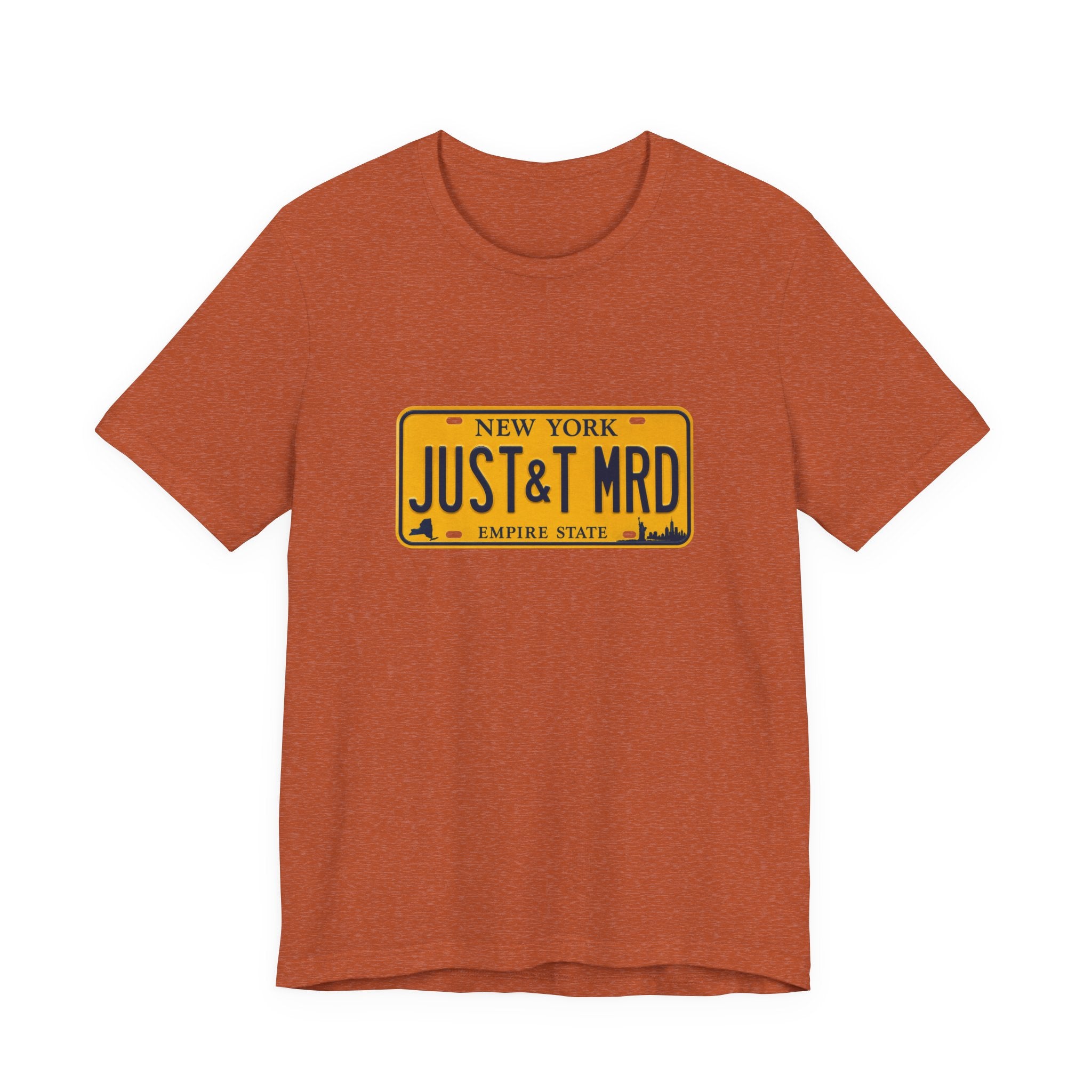 New York 'JUST&T MRD' License Plate T-Shirt — Vintage Empire State Graphic Tee