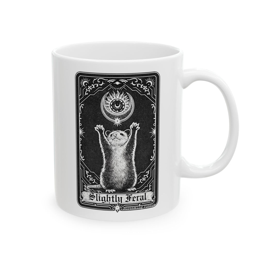 Slightly Feral Tarot Card Ceramic Mug (11oz, 15oz)