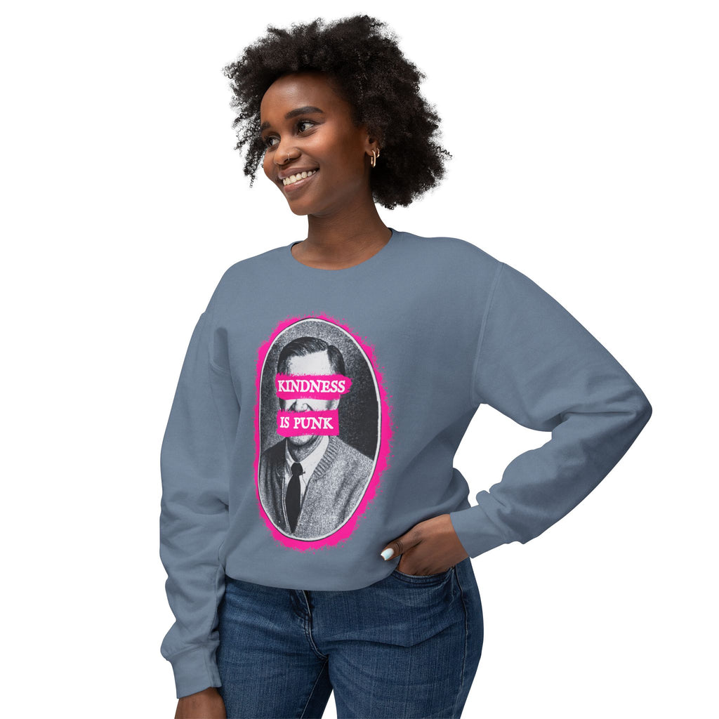 Mr Roger's "Kindness Is Punk" Comfort Colors Crewneck Sweatshirt — Lightweight