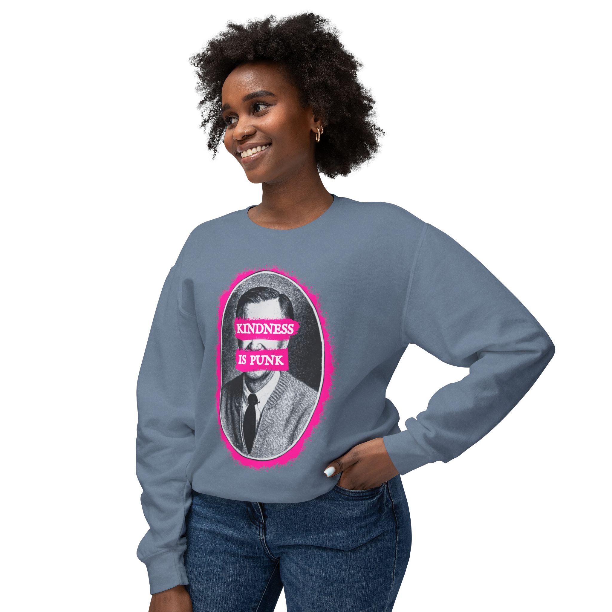 Mr Roger's "Kindness Is Punk" Comfort Colors Crewneck Sweatshirt — Lightweight