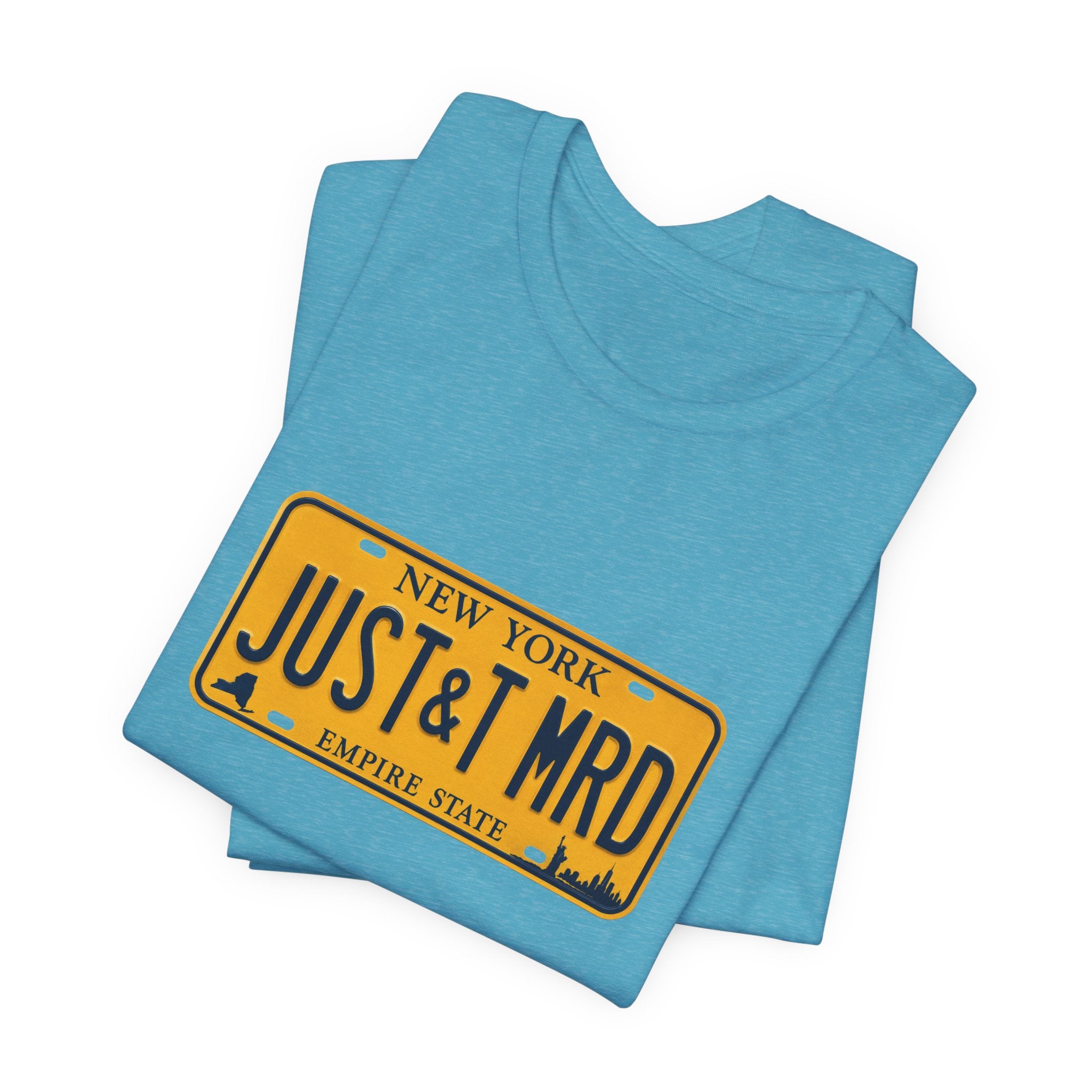 New York 'JUST&T MRD' License Plate T-Shirt — Vintage Empire State Graphic Tee