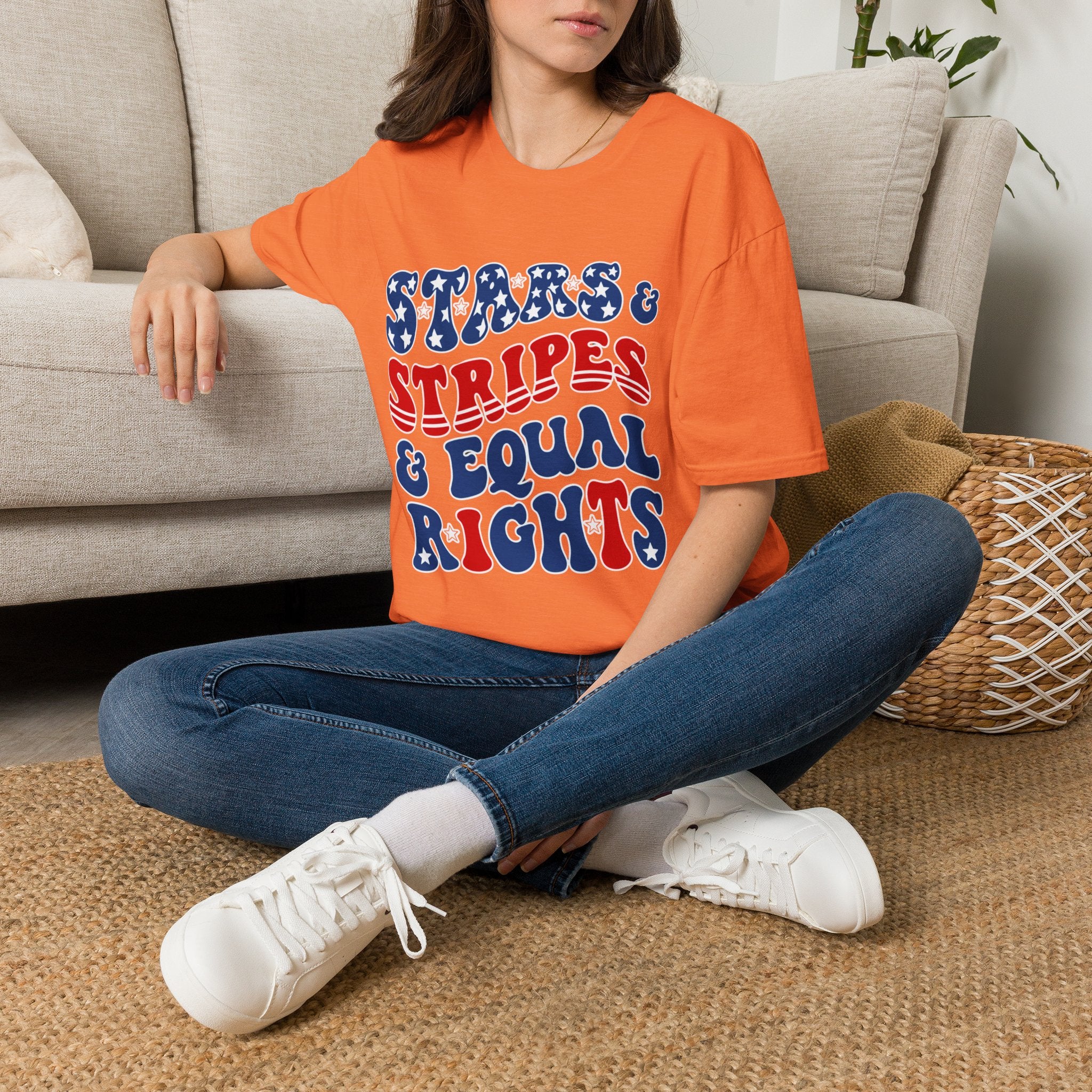 Stars & Stripes & Equal Rights Patriotic Gildan T‐Shirt